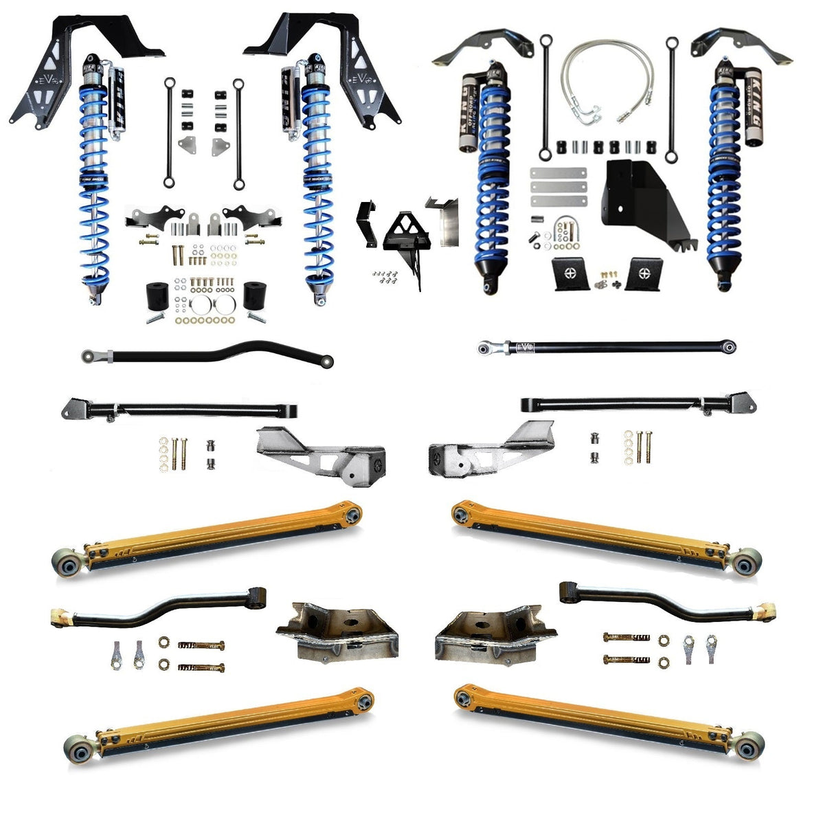 EVO MFG 2020-2024 Jeep Gladiator JT (Diesel) King 2.5 Inch Coilover Long Arm PRO PLUS