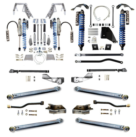 EVO MFG 2020-2024 Jeep Gladiator JT (GAS) KING Front Double Throw Down 2.5 inch KING Coilover Bypass Rear LONG ARM PRO PLUS