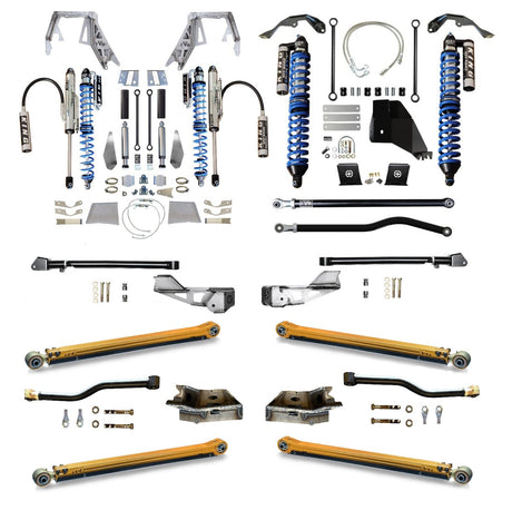 EVO MFG 2020-2024 Jeep Gladiator JT (GAS) KING Front Double Throw Down 2.5 inch KING Coilover Bypass Rear LONG ARM PRO PLUS