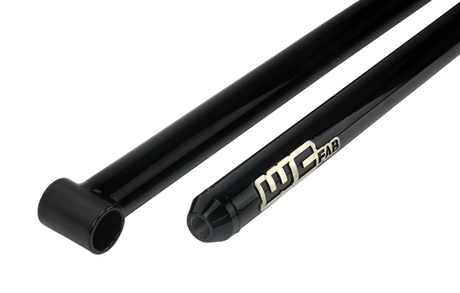 Wehrli traction bar showing RockJock Johnny Joint frame end and poly bushing axle end