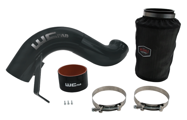Wehrli 4 inch mandrel bent aluminum air intake kit for 2007.5-2009 6.7L Cummins in WCFab Grey