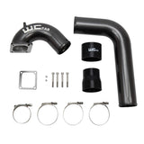 Wehrli 3.5 inch high flow intake horn and driver side intercooler pipe kit for 2003-2007 5.9L Cummins in WCFab Grey