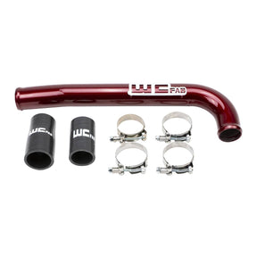 Wehrli aluminum upper coolant pipe for 2003-2009 5.9L and 6.7L Cummins in WCFab Red