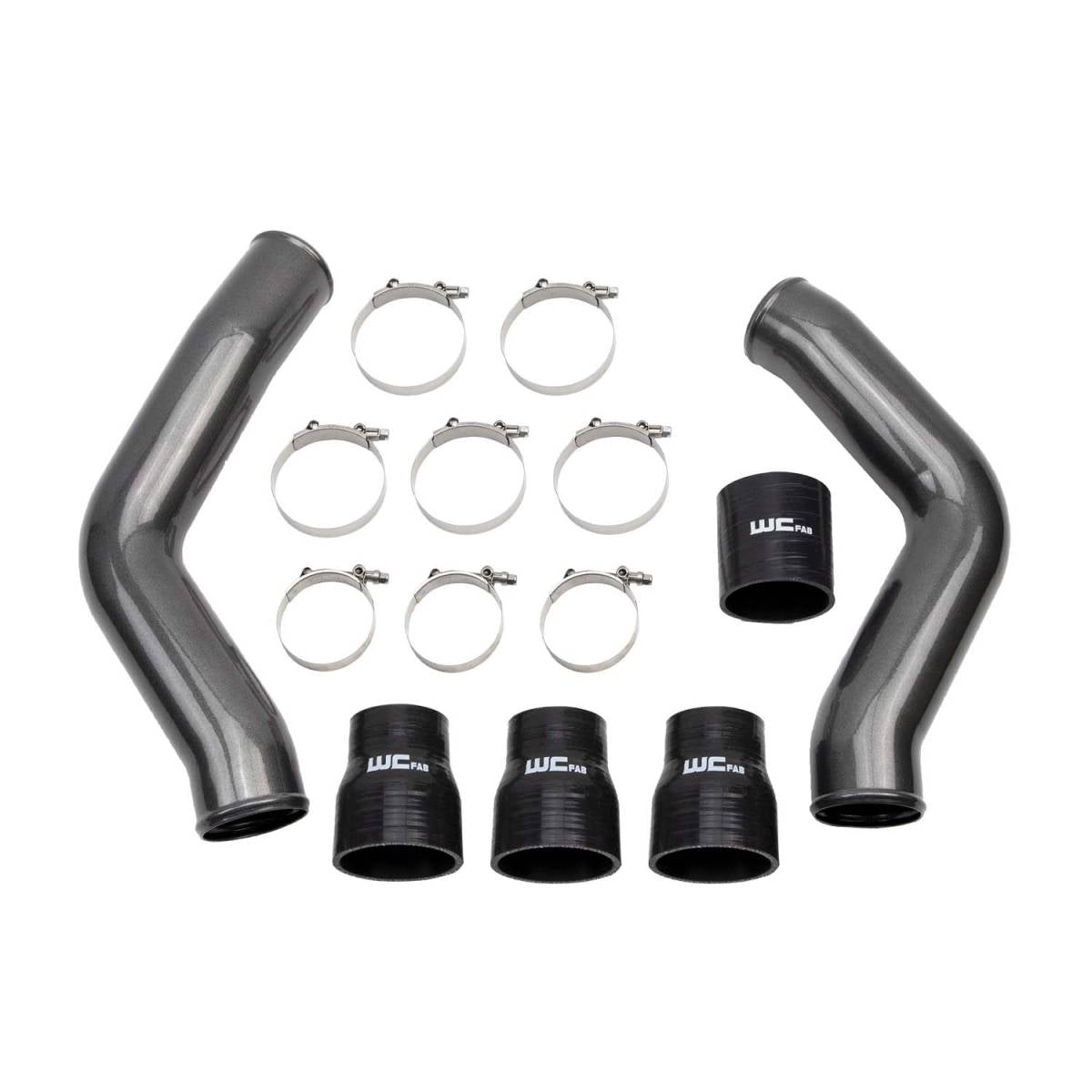 Wehrli 3.5 inch intercooler pipe kit for 2013-2018 6.7L Cummins in WCFab Grey