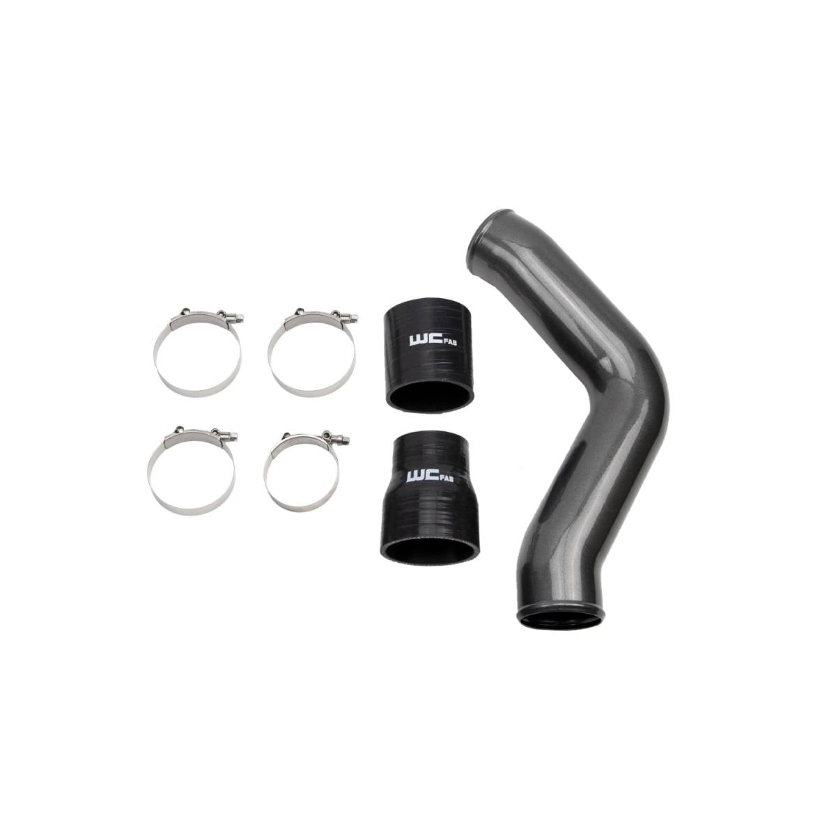 Wehrli 3.5 inch driver side intercooler pipe kit for 2013-2018 6.7L Cummins in WCFab Grey