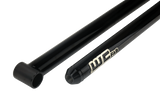 Wehrli universal 60 inch traction bar showing the poly bushing axle end and Johnny Joint frame end
