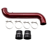 Wehrli 3.5 inch passenger cold side intercooler pipe kit for 2011-2016 LML Duramax in WCFab Red
