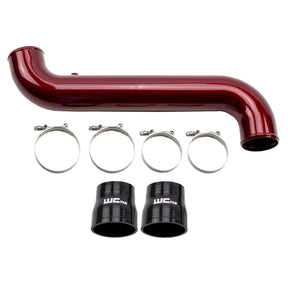 Wehrli 3.5 inch passenger cold side intercooler pipe kit for 2011-2016 LML Duramax in WCFab Red