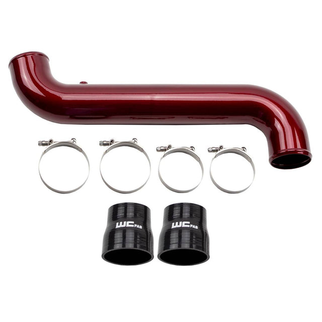 Wehrli 3.5 inch passenger cold side intercooler pipe kit for 2011-2016 LML Duramax in WCFab Red