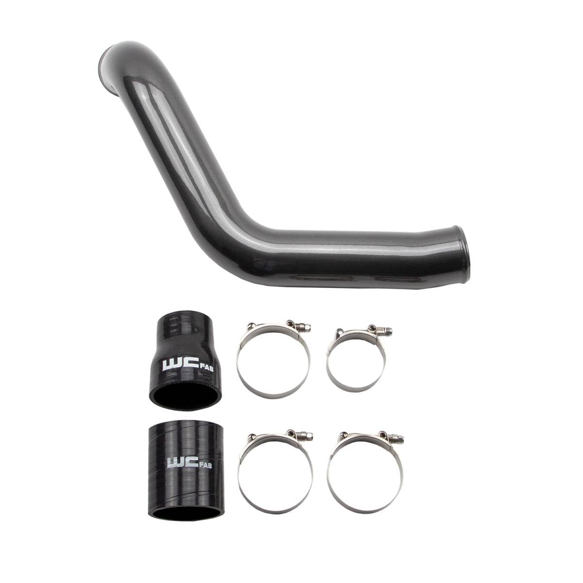 Wehrli 3 inch passenger (cold) side intercooler pipe for 2004.5-2005 LLY Duramax in WCFab Grey