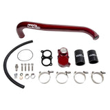 Wehrli top outlet billet thermostat housing and upper coolant pipe kit for 2001-2005 LB7/LLY Duramax in WCFab Red