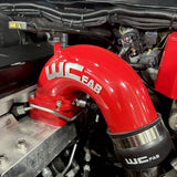 Wehrli 3.5 inch intake horn and intercooler pipe kit installed on a 5.9L Cummins