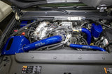 Wehrli Stage 3 High Flow Intake Bundle Kit in a custom Hybrid Blue finish — coolant tank, upper coolant pipe and brake reservoir cover shown are sold separately