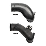 Wehrli 4.8 inch intake horn compared with the stock LMM Duramax horn
