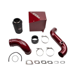 Wehrli 4 inch Stage 2 intake kit with air box for 2011-2016 LML Duramax in WCFab Red