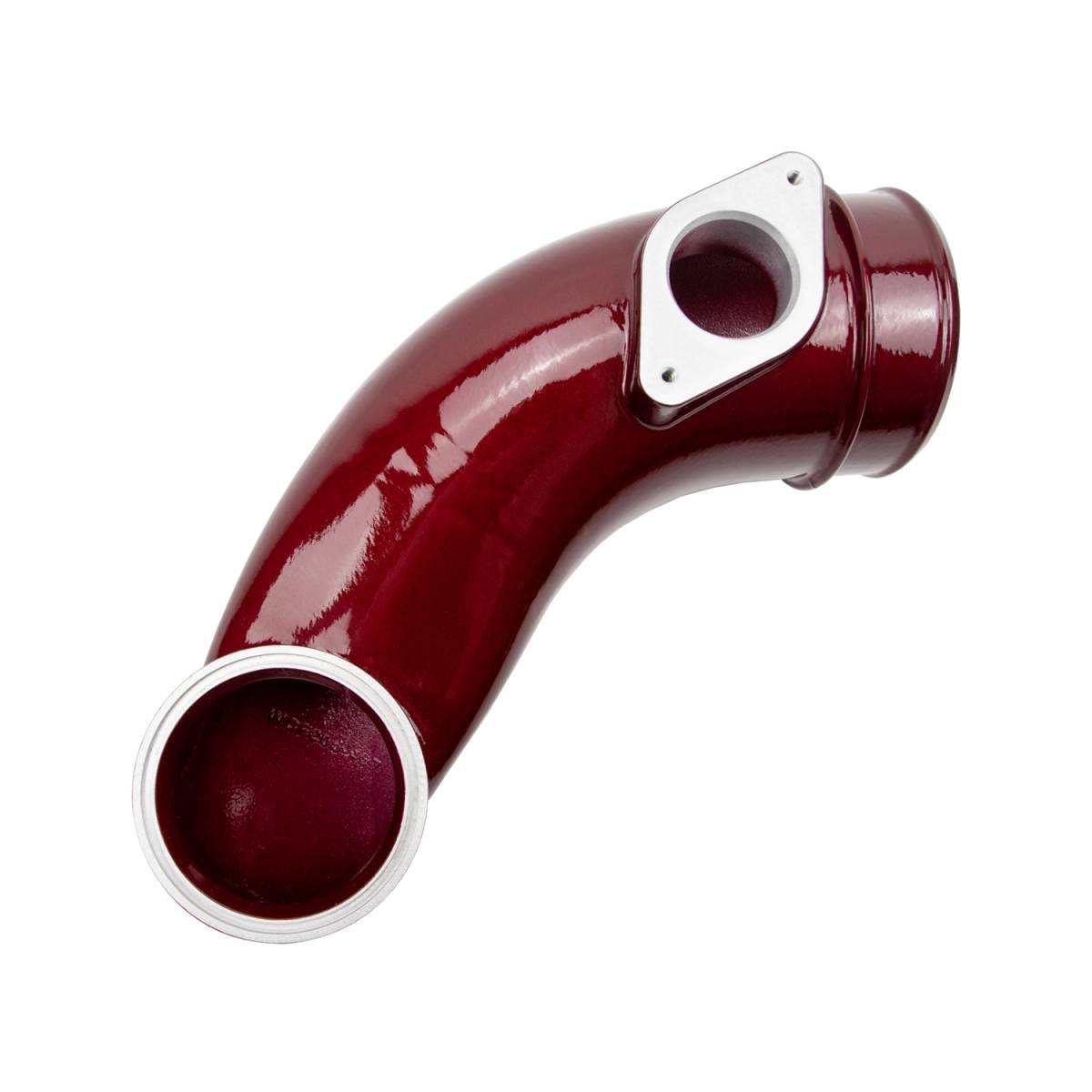 Wehrli 4.8 inch cast aluminum turbo intake horn PCV port detail, 2011-2016 LML Duramax