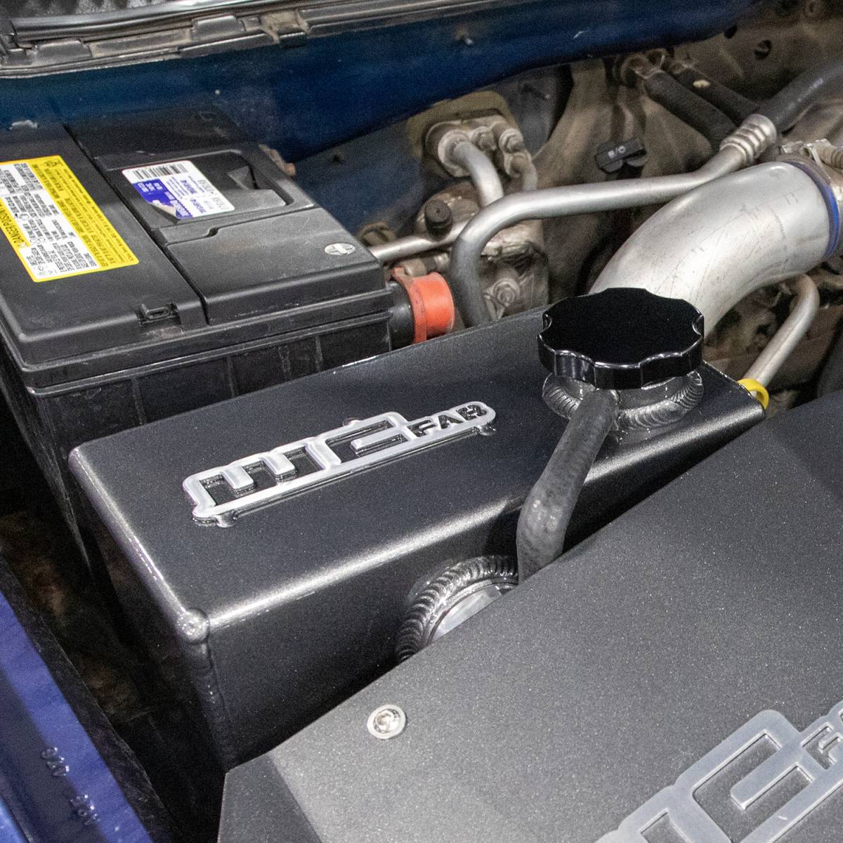Wehrli OEM placement coolant tank for the LB7/LLY/LBZ Duramax in WCFab Grey