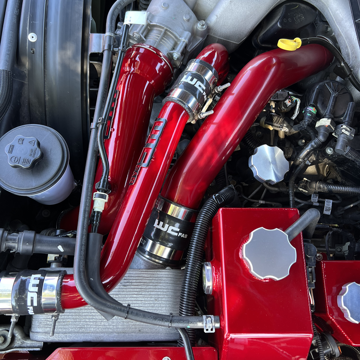 Wehrli 17-25 Ford 6.7L Powerstroke High Flow Upper Coolant Pipe Kit - Gloss Black