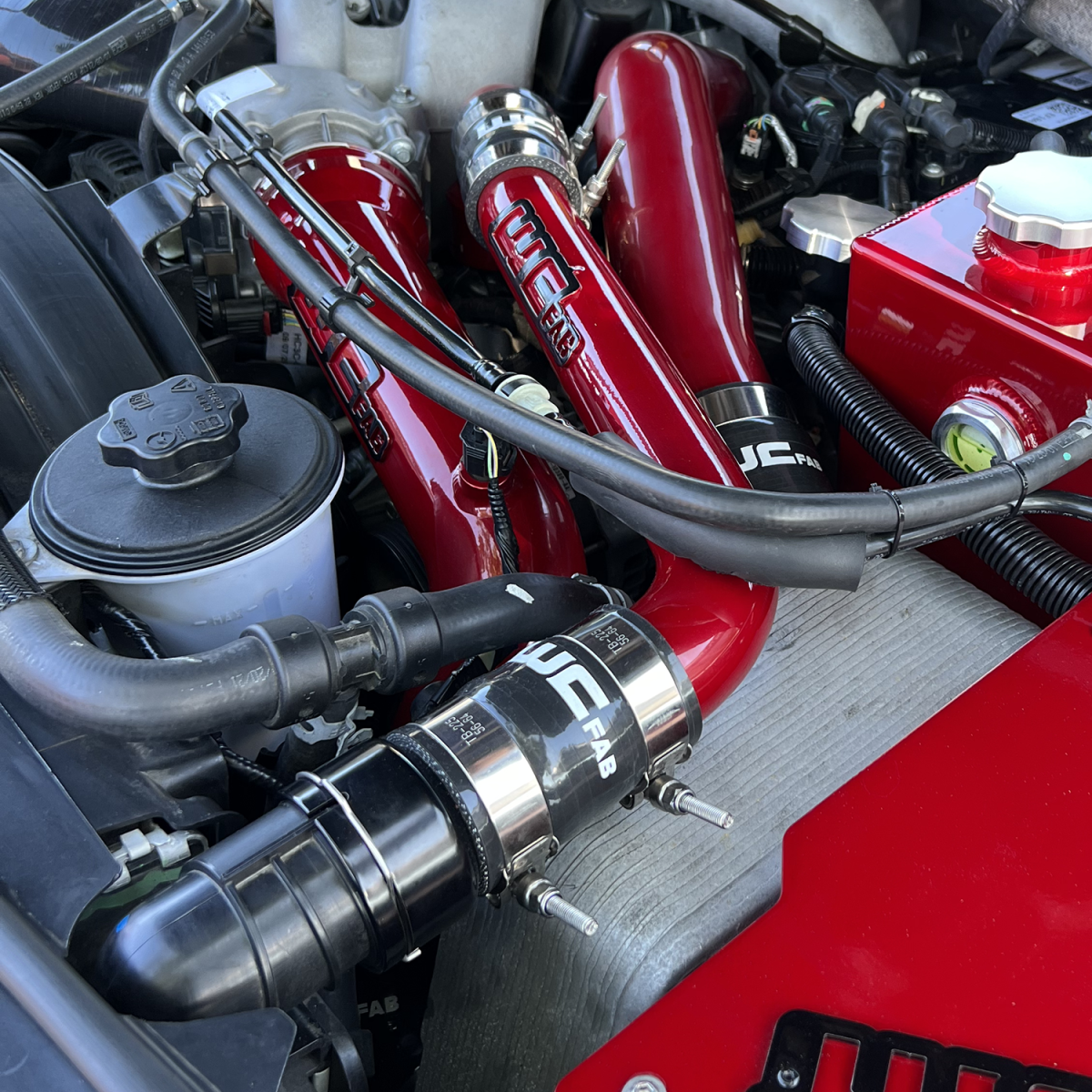 Wehrli 17-25 6.7L Power Stroke Upper Coolant Pipe Kit - WCFab Red