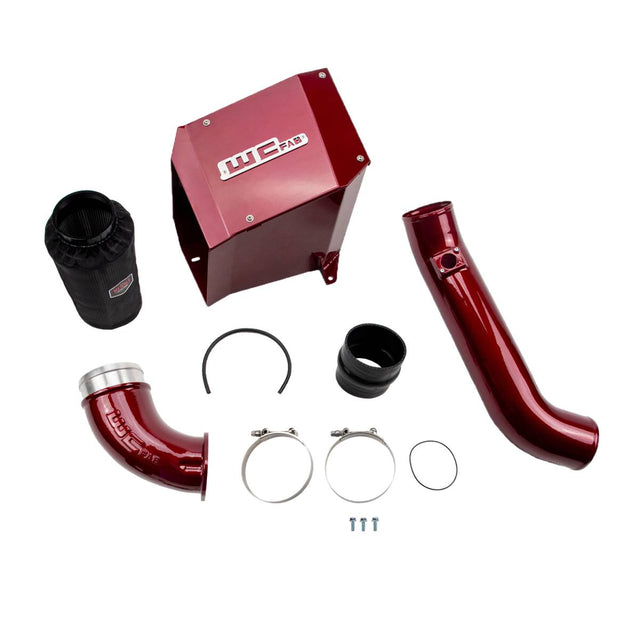 Wehrli 4 inch Stage 2 intake kit with air box for 2001-2004 LB7 Duramax in WCFab Red
