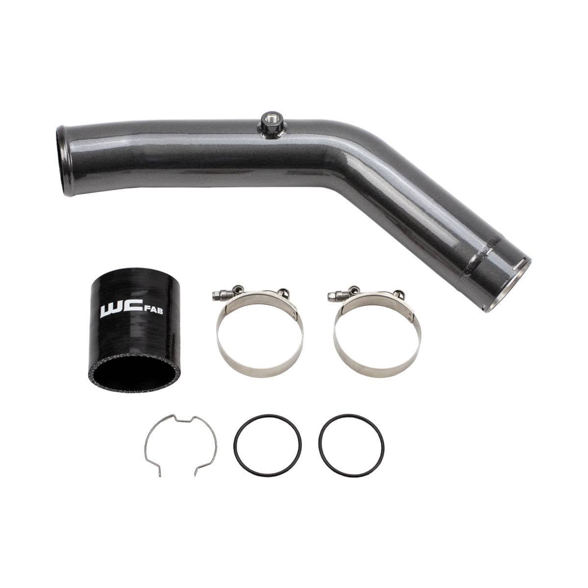 Wehrli High Output hot side intercooler pipe for the 6.7L Power Stroke in WCFab Grey