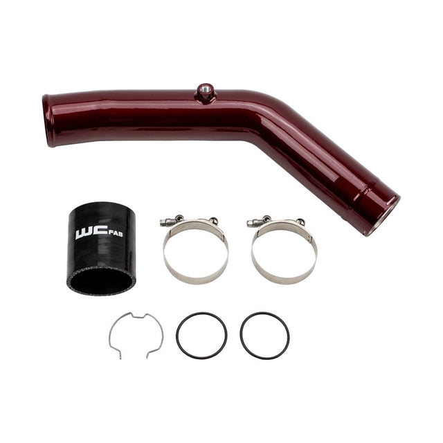 Wehrli 3 inch hot side intercooler pipe kit for 2023-2026 6.7L Power Stroke High Output in WCFab Red