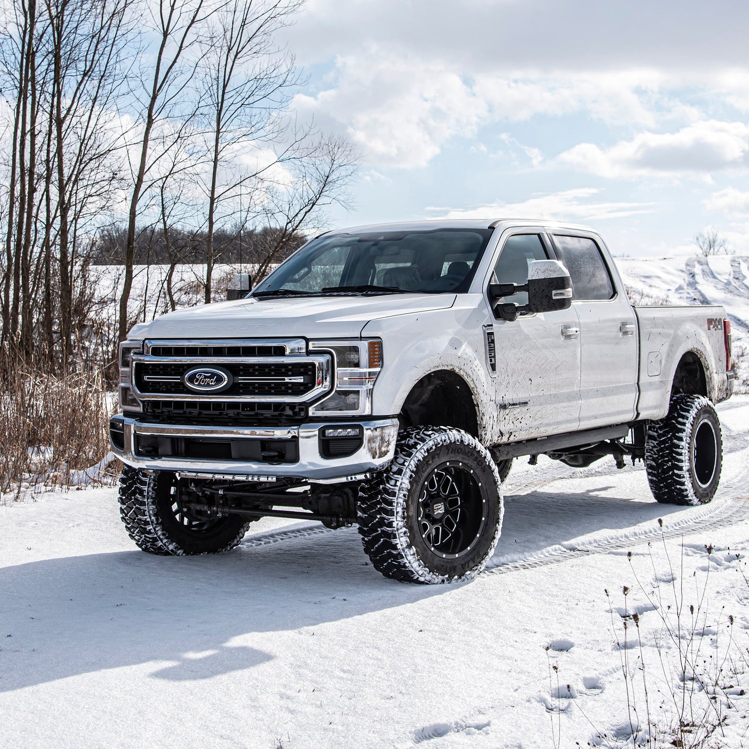 7 Inch Lift Kit w/ 4-Link | FOX 2.5 Performance Elite Coil-Over Conversion | Ford F250/F350 Super Duty (20-22) 4WD | Diesel