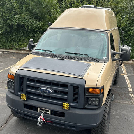 Ford Cargo Van (2008-Present) E250 E350 Lensun 110W Hood Solar Panel