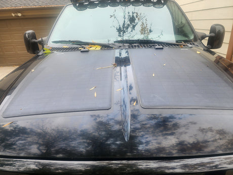 Ford Super Duty 1st Gen(1999-2007) F250  F350  Lensun 140W Hood Solar Panel