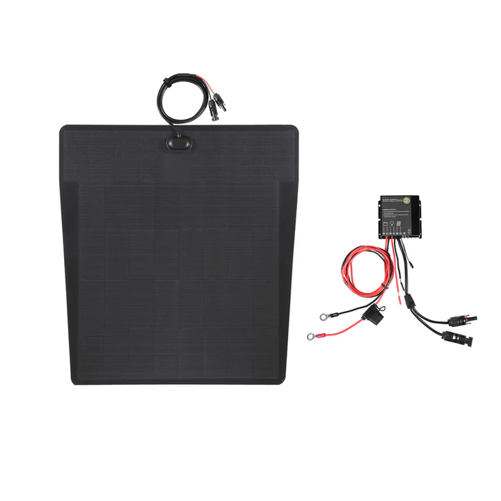 GMC-Sierra-1500-Lensun-100W-Hood-Flexible-Solar-Panel-1