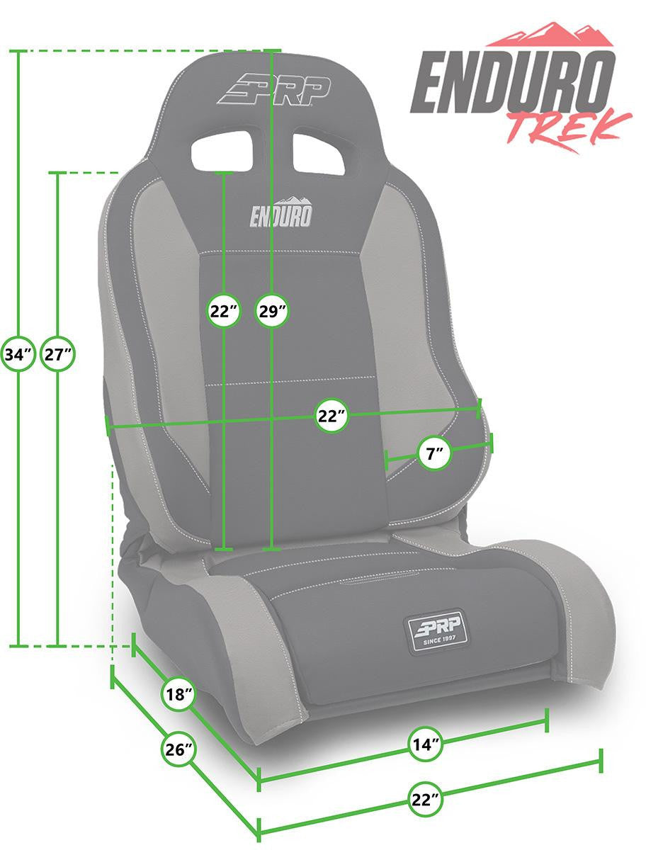 PRP EnduroTrek Reclining Suspension Seat, Passenger Side