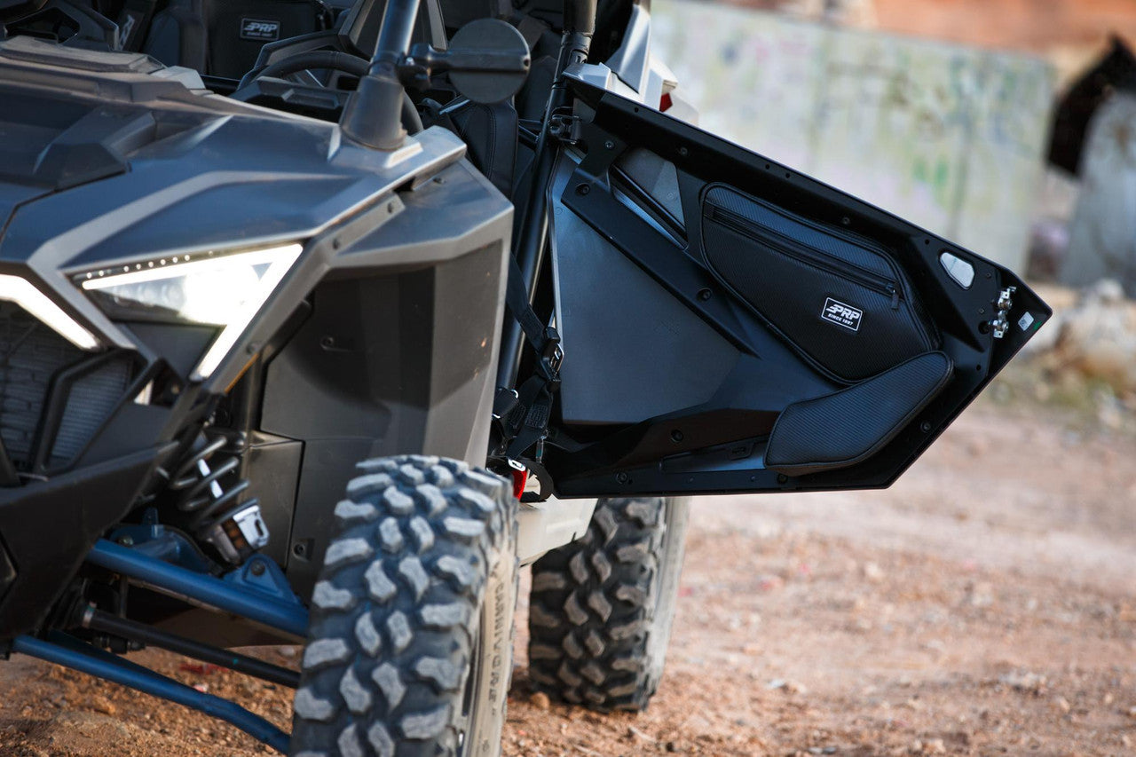 PRP Front Door Bags with Knee Pad for 20-24 Polaris RZR PRO XP, PRO R, Turbo R (Pair)