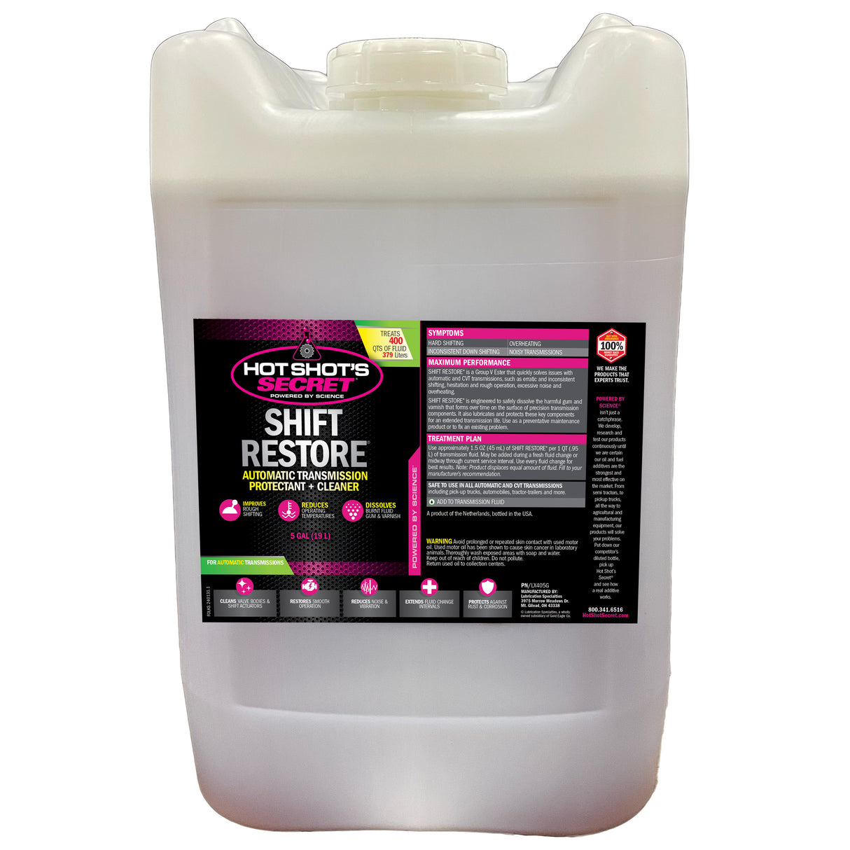 Hot Shot's Secret SHIFT RESTORE Transmission Additive - 5 GALLON