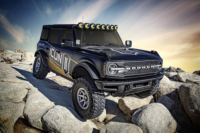 ICON 2021-2023 Bronco Sasquatch, 2-3" Lift, Stage 4 Suspension System, Tubular UCA, Heavy Rate Rear Spring