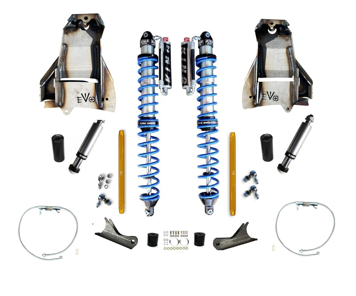 EVO MFG 2007-2018 Jeep Wrangler JK 14" Inch EVO SPEC KING FRONT FABRICATION Shock Towers 2.5" or 3.0" COILOVER BLACK