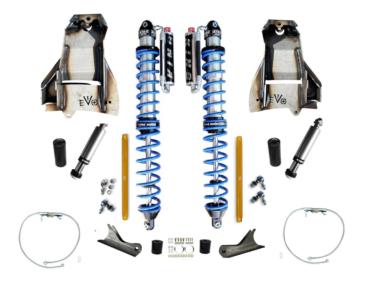 EVO MFG 2007-2018 Jeep Wrangler JK 14" Inch EVO SPEC KING FRONT FABRICATION Shock Towers 2.5" or 3.0" COILOVER BLACK