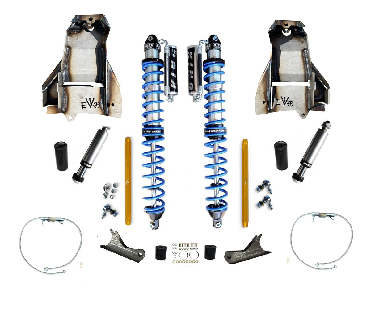 EVO MFG 2007-2018 Jeep Wrangler JK 14" Inch EVO SPEC KING FRONT FABRICATION Shock Towers 2.5" or 3.0" COILOVER BLACK