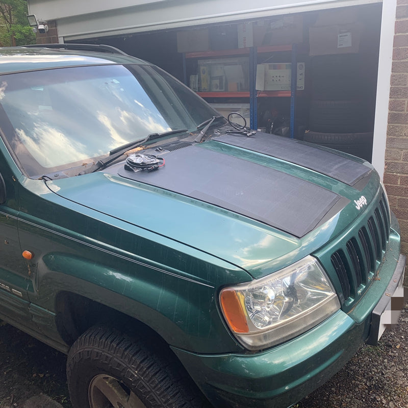Jeep Grand Cherokee WJ (1996-2004) Lensun 130W Hood Flexible Solar Panel