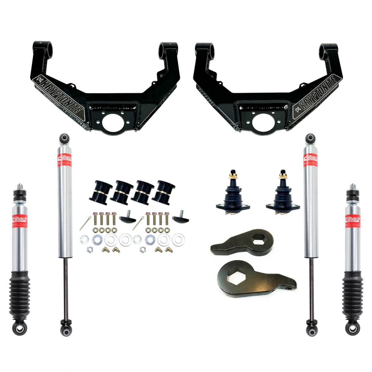 Kryptonite Stage 3 Leveling Kit with Eibach Shocks for 2001–2010 Chevy/GMC HD Trucks & 2002–2009 Hummer H2