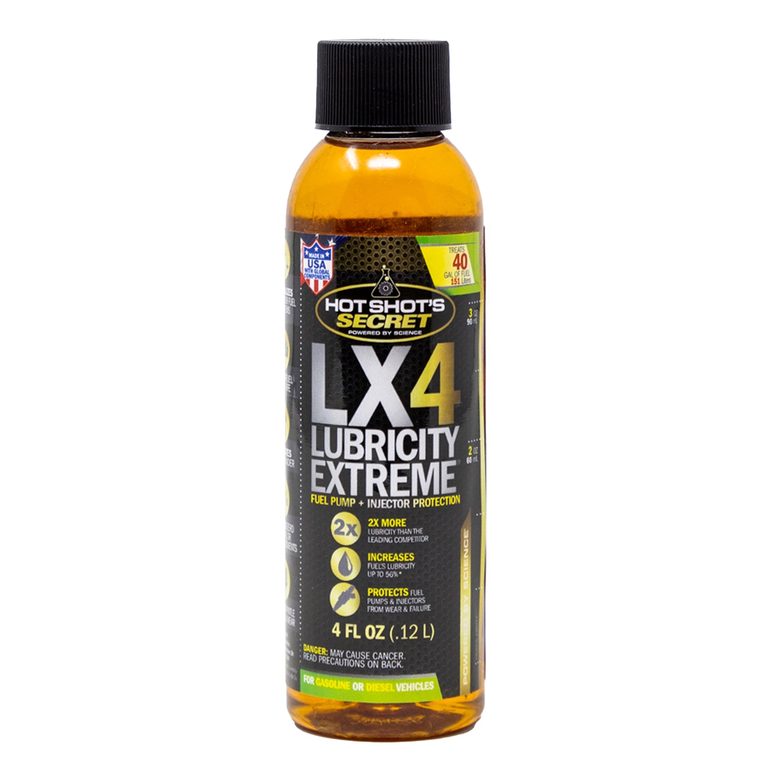 Hot Shot's Secret LX4 LUBRICITY EXTREME Fuel Additive - 4 OZ