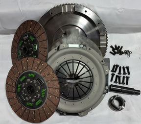 Valair 2003-2007 Ford F-250/F-350 Super Duty 6.0L Powerstroke ZF6 6-Speed Organic Spring Hub Dual Disc Clutch Kit w/ Solid Flywheel - 550HP/1100 ft-lb