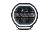DV8 Offroad 7in Halo Elite Round Light w/ Accent Halo - White/Amber