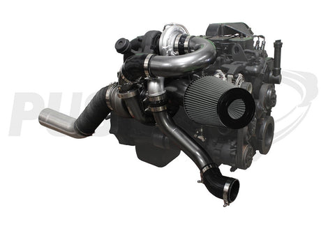 Pusher Low Mount Compound Turbo System for 1994-1998 Dodge Cummins 12v Trucks