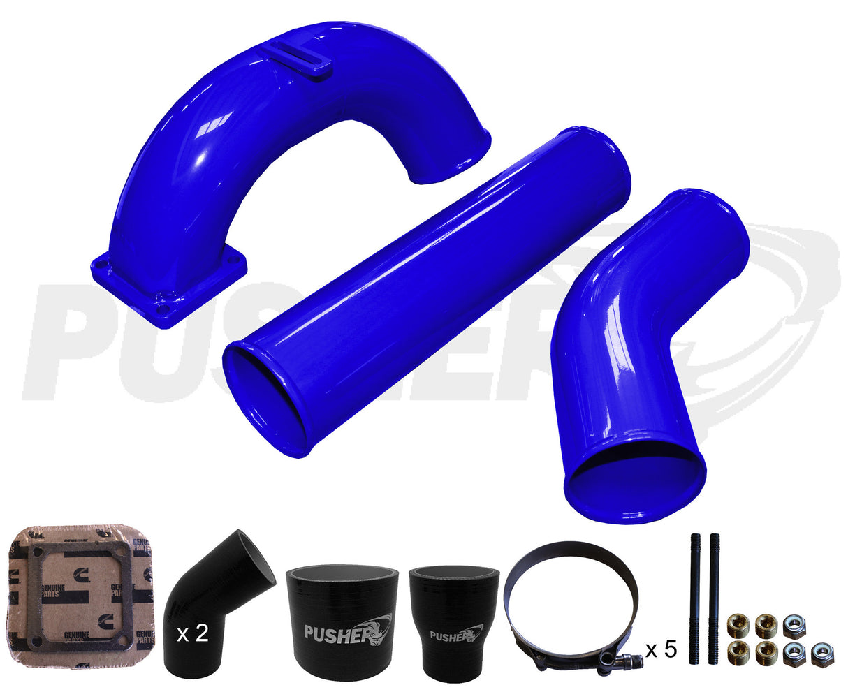 Pusher 3.5" MEGA Intake System with 3.5" Passenger Side Intercooler Tube 1998-2002 Dodge Cummins