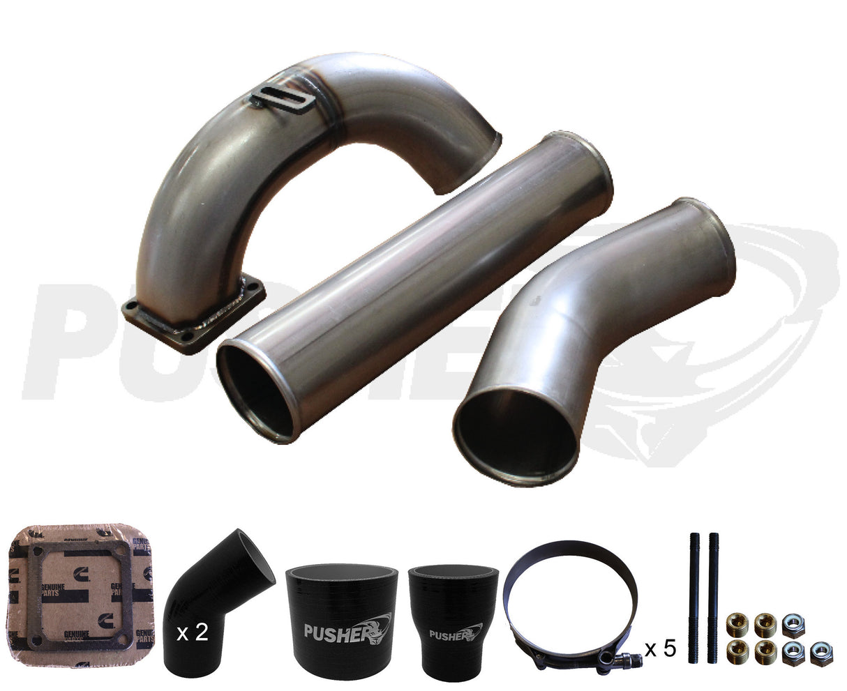 Pusher 3.5" MEGA Intake System with 3.5" Passenger Side Intercooler Tube 1998-2002 Dodge Cummins