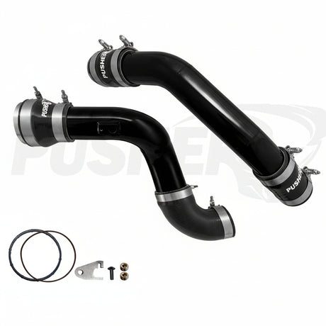 Pusher 3" Hot & Cold Side Charge Tubes for 2017-2022 Ford F250/350 6.7L Powerstroke w/ Throttle Valve Adapter