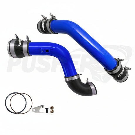 Pusher 3" Hot & Cold Side Charge Tubes for 2017-2022 Ford F250/350 6.7L Powerstroke w/ Throttle Valve Adapter