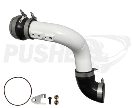 Pusher HD 3" Cold Side Charge Tube for 2017+ Ford F250/350 6.7L Powerstroke w/ Throttle Valve Adapter - 3