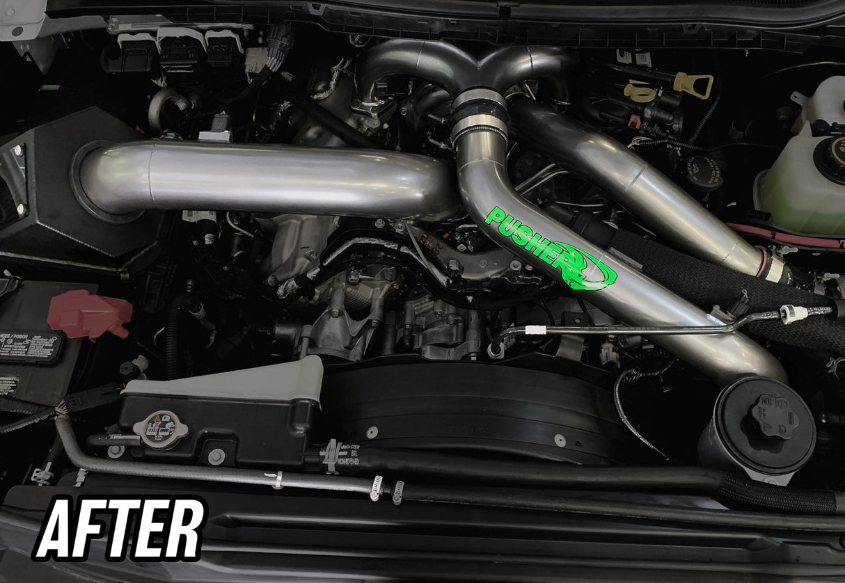Pusher Coolant Reroute for 2011+ Ford F250/350 6.7L Powerstroke - 3