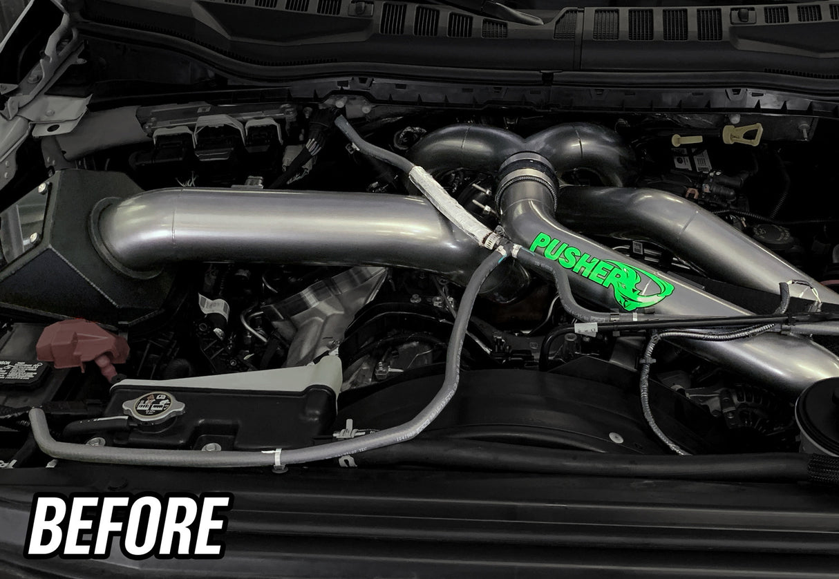 Pusher Coolant Reroute for 2011+ Ford F250/350 6.7L Powerstroke - 2
